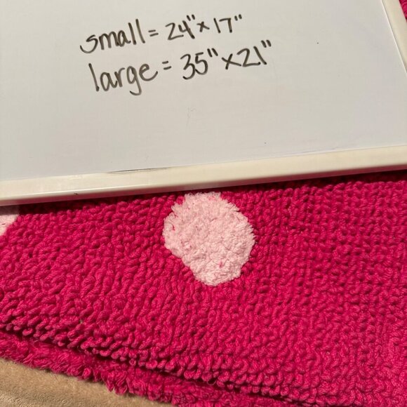 Kate Spade Torrington Dot Bath Rug in Magenta Pink While Polka Large Small set o - Picture 6 of 6